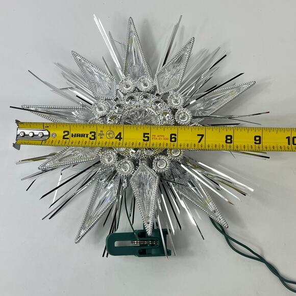 GE 21-Light Silver Jewel Tree Topper 9" Starburst Lighted Plug-In Holiday Decor - Picture 8 of 9